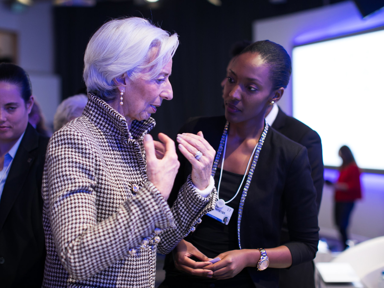 Two women talking